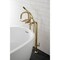 Aqua Vintage CCK8407DKL Freestanding Tub Faucet with Supply Line, Stop Valve, Brushed Brass CCK8407DKL - alternate 4